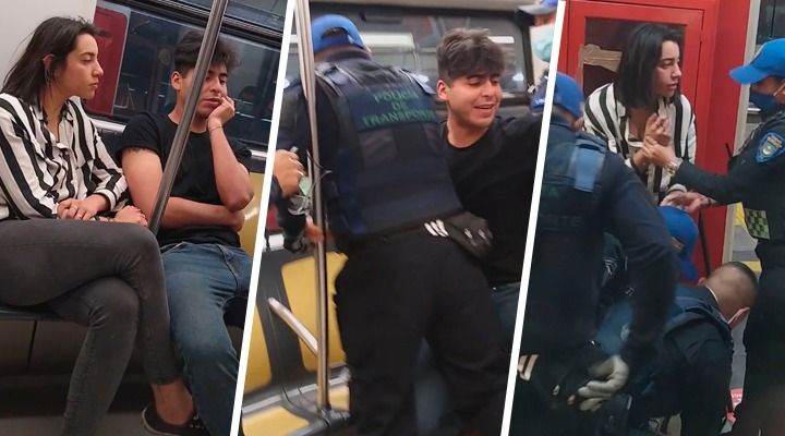 Policía somete a joven por no usar cubrebocas en Metro de CDMX (VIDEO)