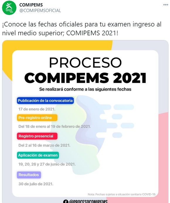 Comipems 2021: ¿cuándo se aplicará el examen para educación media superior?