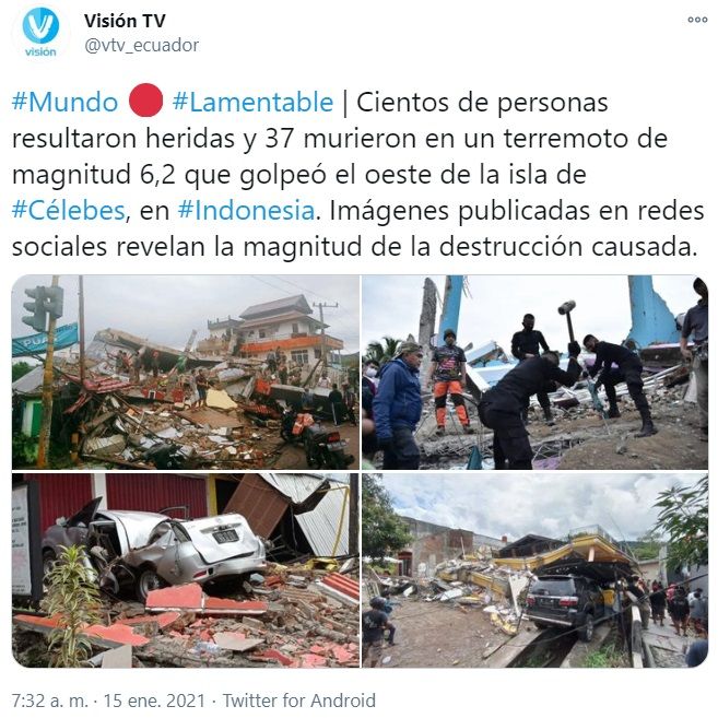 Crudas imágenes del terremoto que sacudió a Indonesia