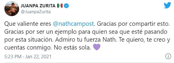 Juanpa Zurita reacción Nath Campos Rix