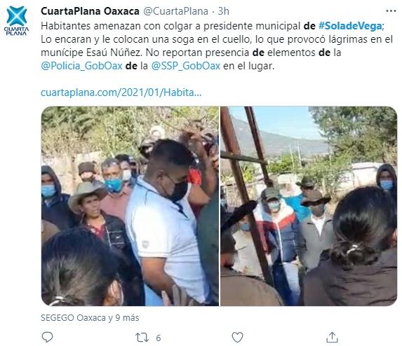 Oaxaca. Intentan linchar a alcalde de Sola de Vega (VIDEO)