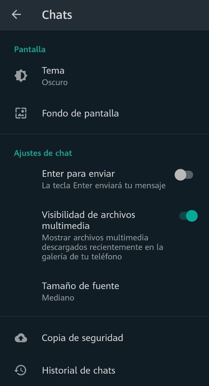 Desactiva ‘visibilidad de archivos multimedia’ en WhatsApp