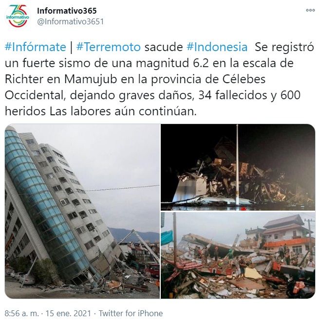 Crudas imágenes del terremoto que sacudió a Indonesia