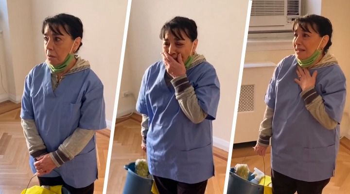 Sorprenden a empleada de limpieza regalándole un departamento (VIDEO)