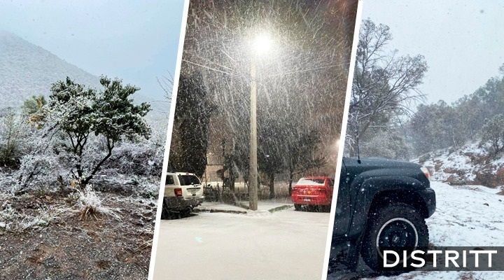 Clima en México. Cae nieve en Nuevo León, Chihuahua y Coahuila