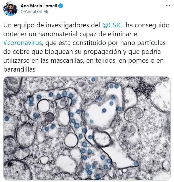 Coronavirus. Descubren material que elimina el COVID-19