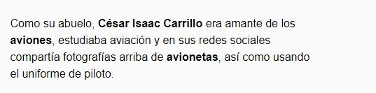 ¿Quién era el nieto de Amado Carrillo que murió en avionazo?