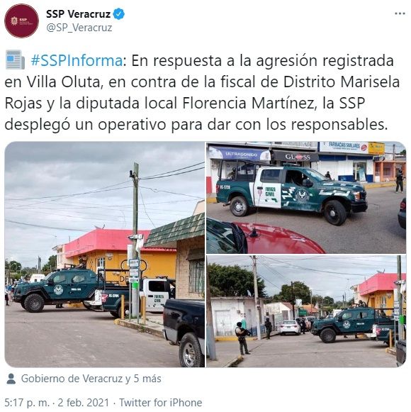 Veracruz. Atacan a fiscal y a diputada local en Oluta 