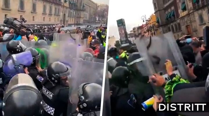 Feministas protestan en Palacio Nacional contra candidatura de Salgado Macedonio