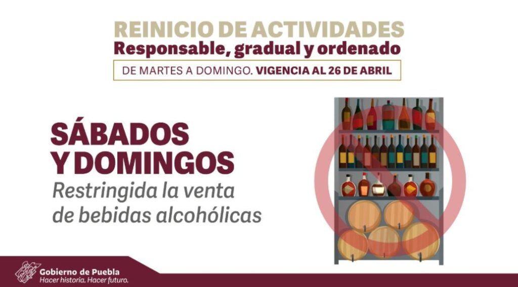 Venta de bebidas alcohólicas Puebla