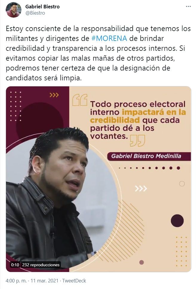 Biestro confía en su triunfo en encuestas