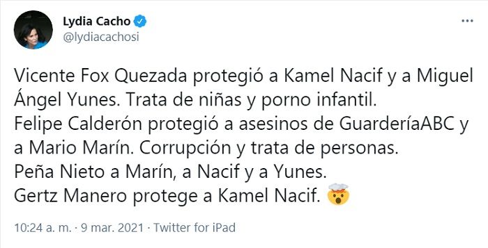 Cacho acusa a Fox, Peña y FGR de proteger a Nacif