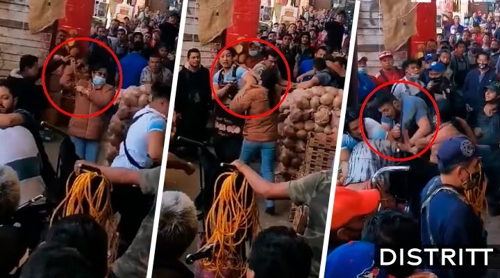 Lady Cinturonazos. Mujer protagoniza pelea en Central de Abasto