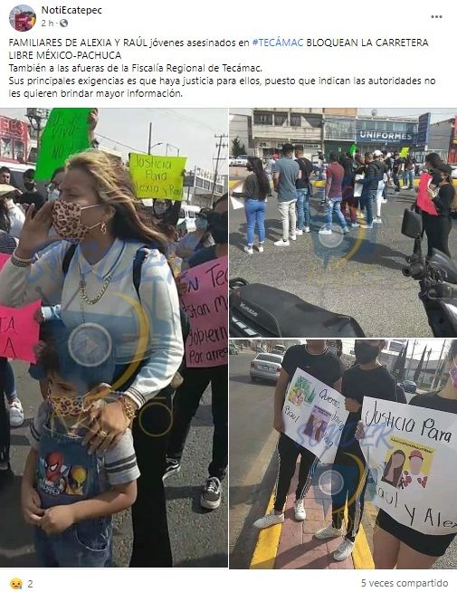 Exigen justicia para pareja calcinada en Edomex