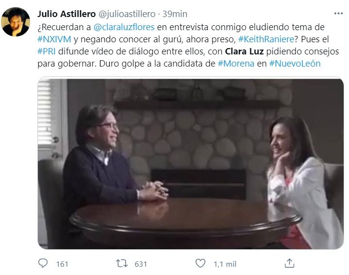 Redes reaccionan a video de Clara Luz con Keith Raniere