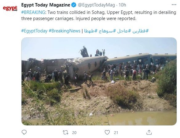 Egipto. Choque de trenes deja al menos 32 muertos (VIDEO) 