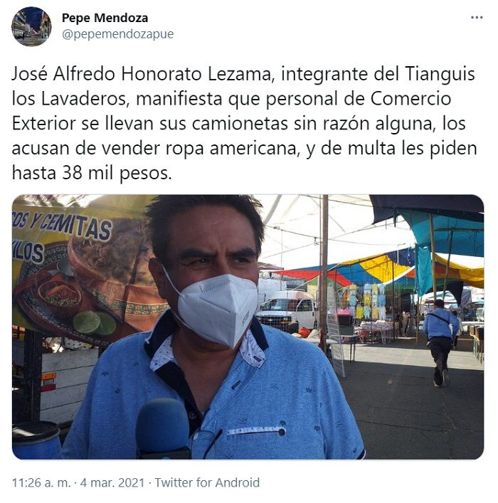 Tianguistas exigen la liberación de comerciante