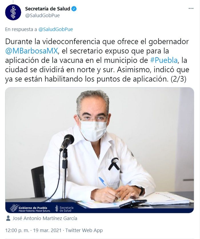 ¿Dónde comenzará la vacunación anti-COVID en Puebla capital?