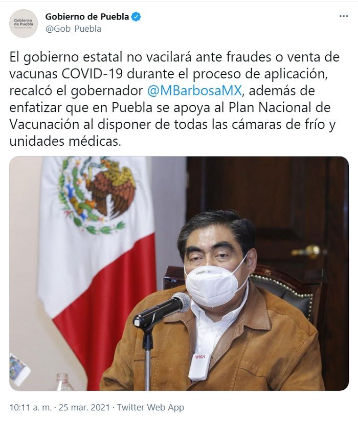 Barbosa pide paciencia a los poblanos