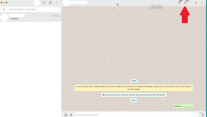 Pasos para realizar llamadas desde WhatsApp Web