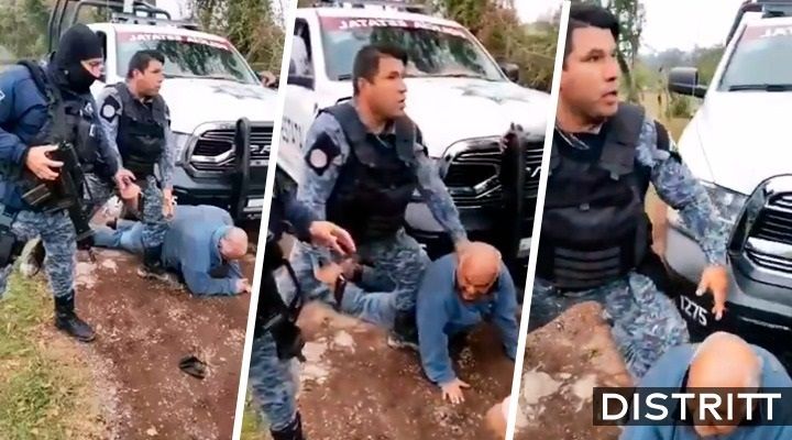 Captan abuso policial contra anciano en Puebla