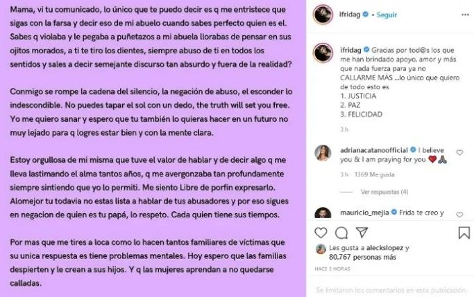 Frida Sofía revela que Alejandra Guzmán también fue víctima de Enrique