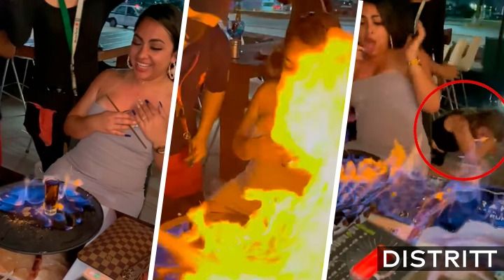 Quintana Roo meseros le queman cara a turista con bebida flameada en bar de Cancún (VIDEO)