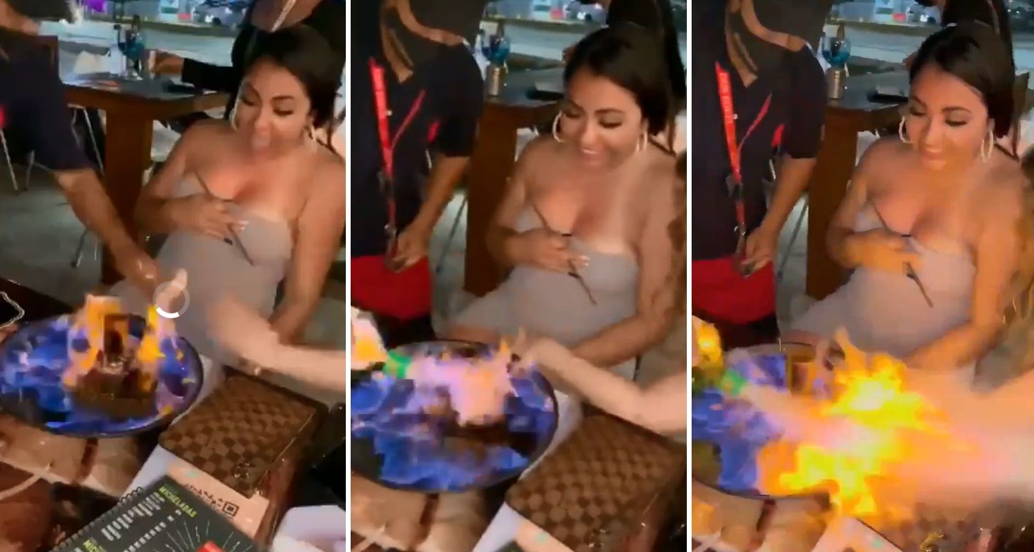 Quintana Roo meseros le queman cara a turista con bebida flameada en bar de Cancún (VIDEO)