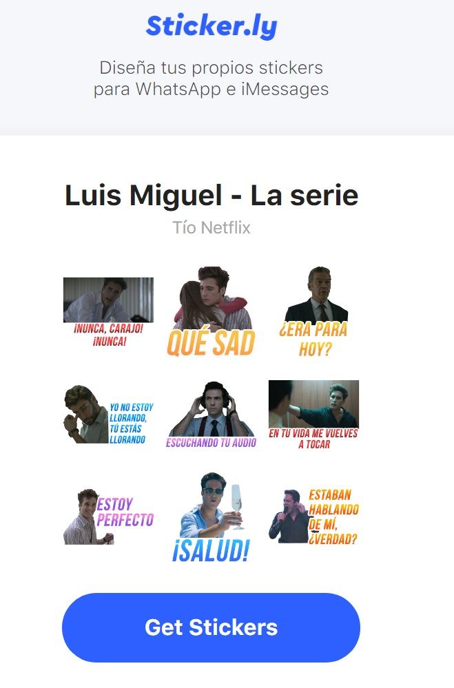 ¿Cómo descargar los stickers de Luis Miguel, la serie?