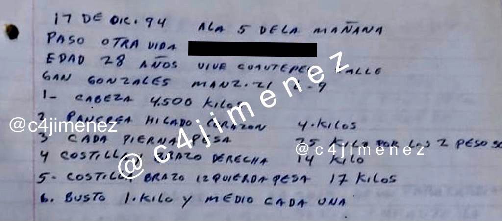 Los macabros apuntes del feminicida de Atizapán