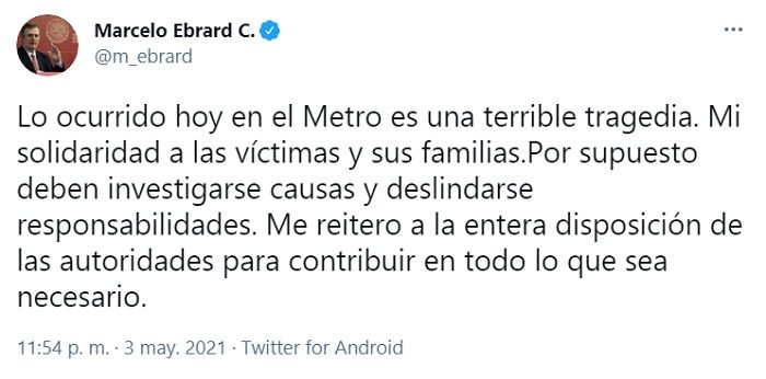 Marcelo Ebrard Línea 12 del Metro