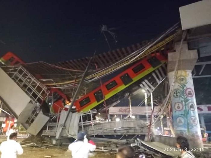 Línea 12 del Metro. Así colapsó puente de estación Olivos