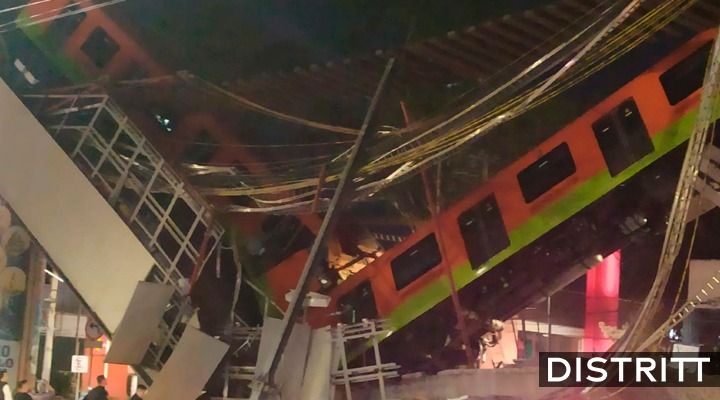 Difunden nuevo video del momento en que colapsa puente de la Línea 12 del Metro