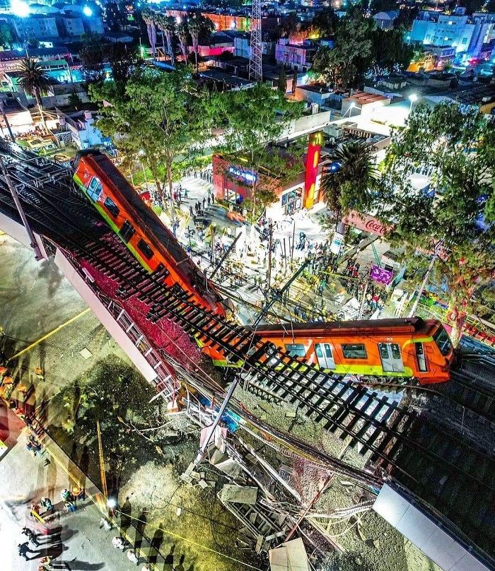 Línea 12 del Metro. Así colapsó puente de estación Olivos