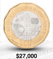 ¿Cuáles son las monedas de veinte pesos más cotizadas?