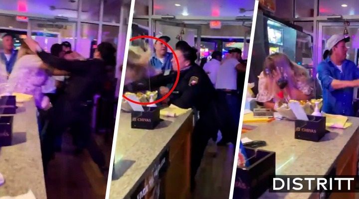 Mujer policía noquea a señora que intentó golpearla