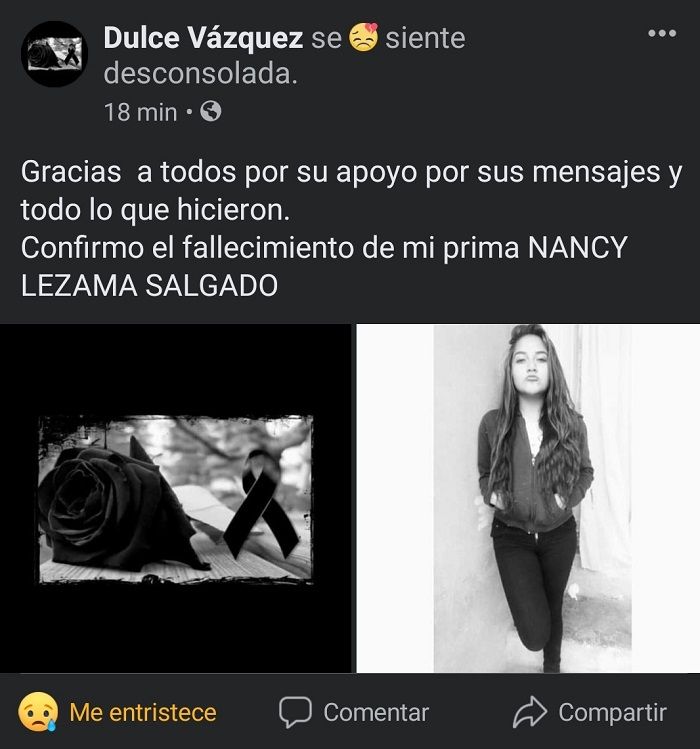 Localizan a Nancy sin vida