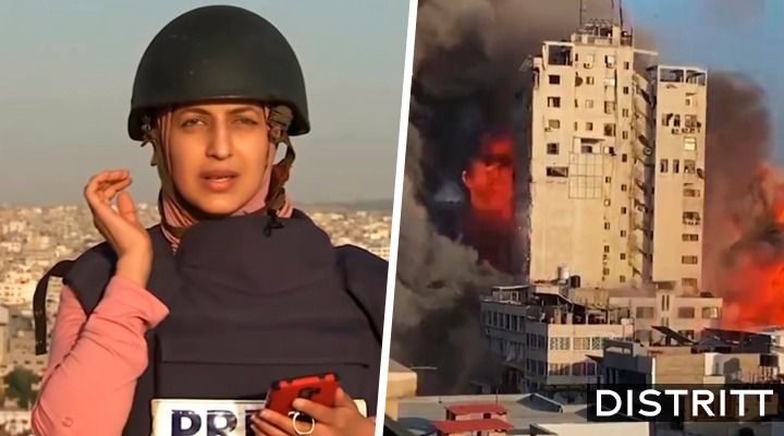 Bombardeo en Gaza sorprende a reportera en vivo |VIDEO