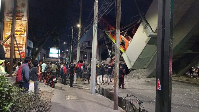 Imágenes del desplome de la Línea 12 del Metro