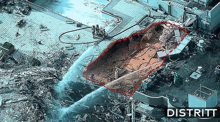 Edificio derrumbado en Miami. Piscina, pista de la tragedia