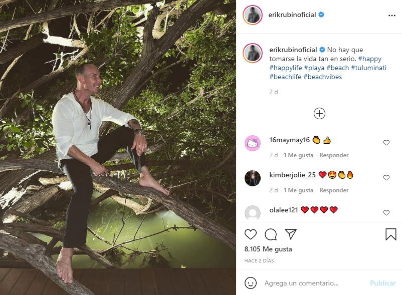 Erik Rubín, de fiesta con influencer sin Andrea Legarreta