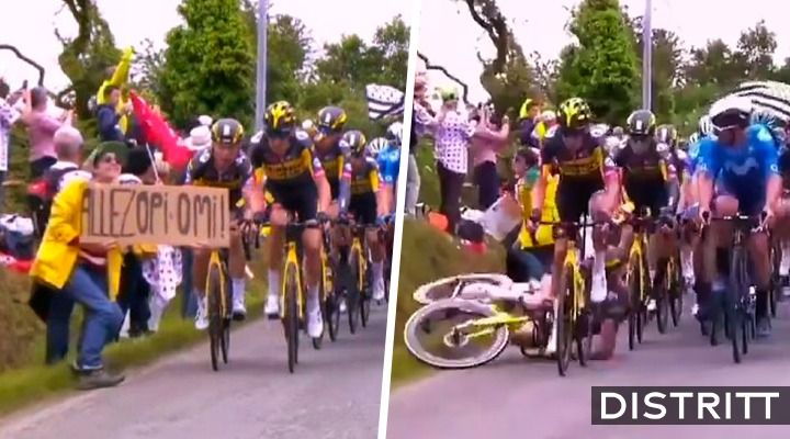 Mujer provoca caída masiva de ciclistas en Tour de Francia; video se hace viral