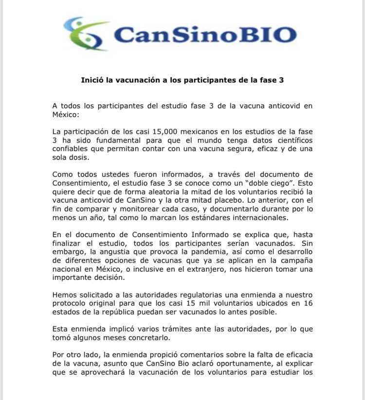 México contrató 35 millones de vacunas CanSino con empresa fantasma: Univision