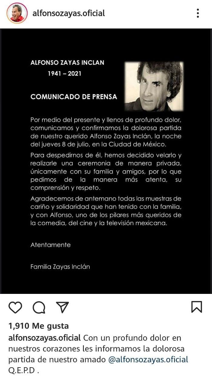 Alfonso Zayas. ¿Quién era y de qué murió el actor mexicano?