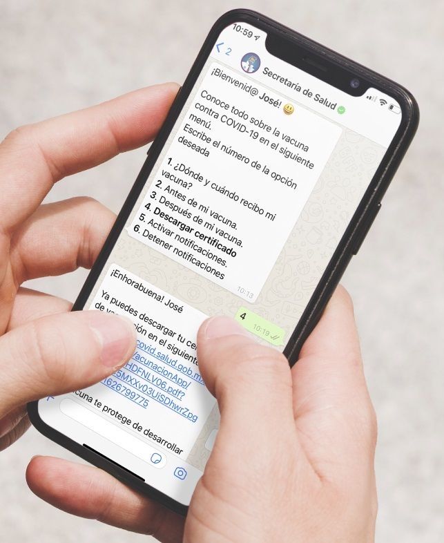 ¿Cómo descargar el certificado de vacunación COVID por WhatsApp?