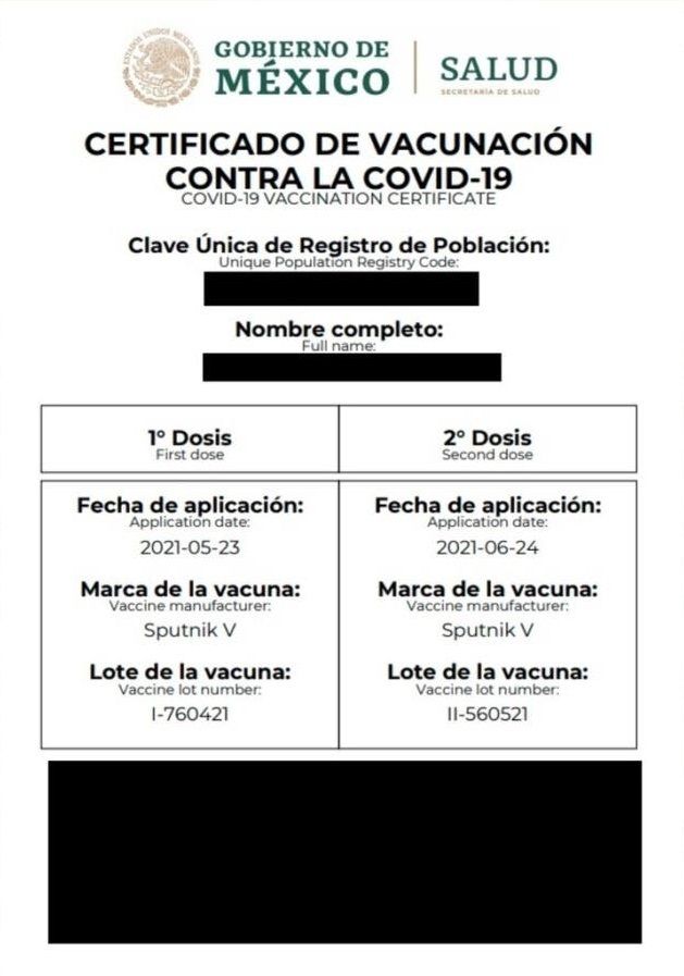 Certificado de vacunación COVID