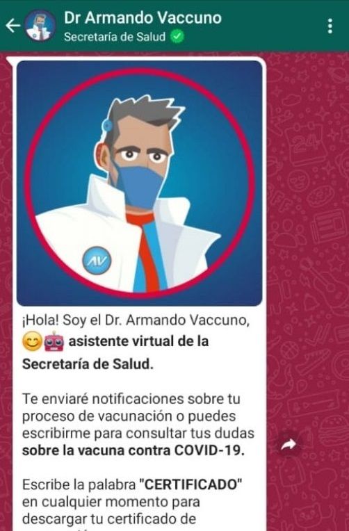 ¿Cómo descargar el certificado de vacunación COVID por WhatsApp?