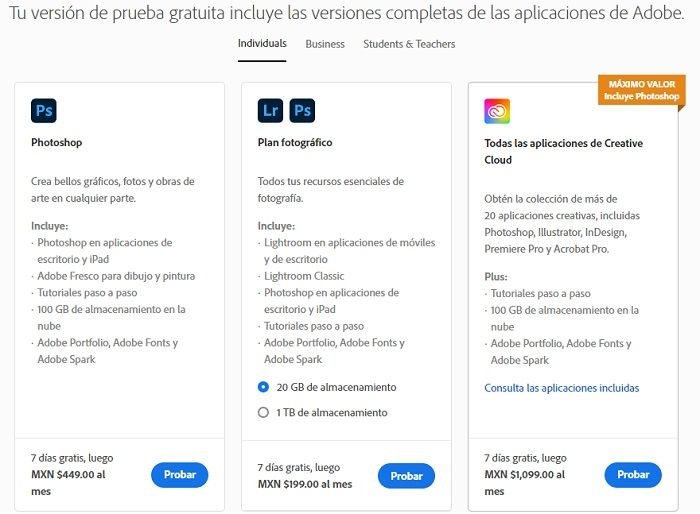 Pasos para descargar Photoshop gratis