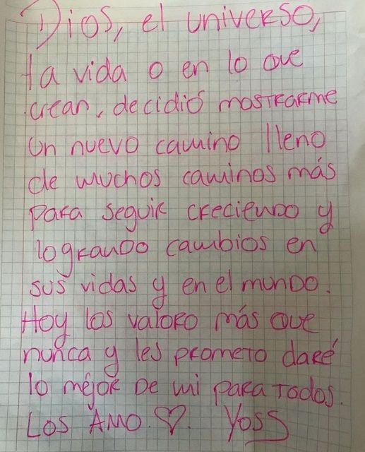 ¿Cuál fue el mensaje enviado por Yoseline?