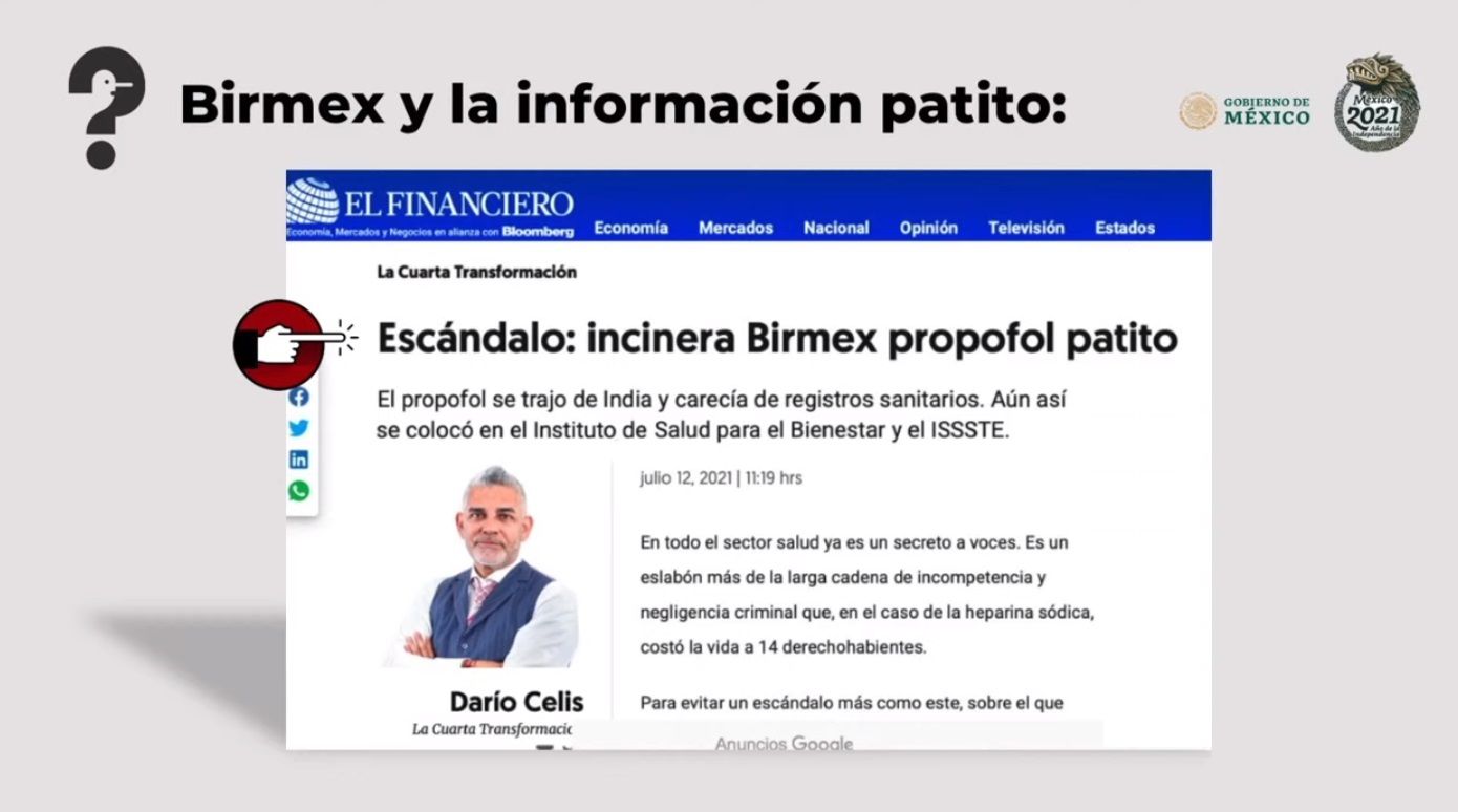 Quién es quién en las mentiras: el tema Birmex